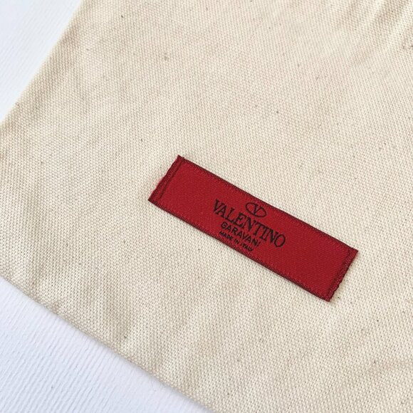 Valentino Garavani Dust Bag Beige Red Pouch Drawstring Storage Gift Chic Luxury - Picture 3 of 8